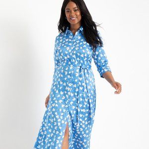 Eloquii Printed Maxi Shirtdress Size 18W